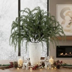 Giegxin 6 Pcs 36 Inch Christmas Artificial Cedar Branches Realistic Modern Greenery Norfolk Pine Stems Xmas Faux Pine Sprays Picks for Vase DIY Christmas Tree Garland Wreath, Festive Home Decor by Giegxin