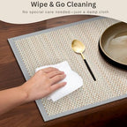 Hausattire Bamboo Placemats for Dining Table Set of 10 Washable 13x19 Rectangle Place Mats Sushi Mats for Kitchen Table Outdoor Parties Easter Farmhouse Decoration - Grey - Image 6