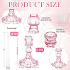 Suclain 24 Pcs Glass Candle Holder Set 12 Candlestick White Candles,Pink - Image 4