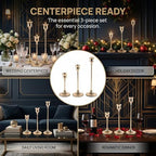 54 pcs Gold Candlestick Holders Set, 3 Sizes Metal Taper Candle Holders Weighted with Anti-Slip Pad, Vintage Finish Candle Sticks for Wedding Centerpieces, Christmas Mantel, Fireplace & Table Decor - Image 7