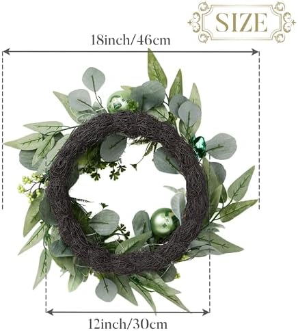 Valery Madelyn St. Patrick's Day Wreath for Front Door with Lights, Artificial Spring Eucalyptus Wreath with Shamrock Clover Ornaments, Prefect Gift and Decoration for Irish Festival Home Party-18'' - Image 6