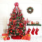 XmasExp Christmas Tree Collar, 39 inch Sequin Tree Skirt Stand Base Cover for Home Decor (Red, X-Large) - Image 2
