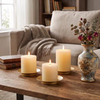Iron Pillar Candle Holder: 4.25" Gold Candle Tray and Plate - Image 5