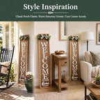 Vertical Wooden Welcome Sign for Front Porch Standing 45x9 Inch Large Wood Frame Outdoor Welcome Sign for Farmhouse Rustic Home Modern Outside Front Door Vertical Decorations(Brown) - Image 4