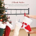 Housolution Christmas Stocking Holder Stand with 12 Hooks - Image 4