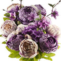 FiveSeasonStuff Dusty Purple & Greenery Artificial Peony Set of 2 by FiveSeasonStuff