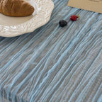 6Pcs Light Blue Cheesecloth Table Runner 120 Inches for Home Decorations - Image 5