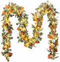 6FT Fall Garland with LED Lights for Mantel Fireplace Autumn Decor by Chonsun
