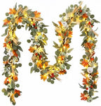 6FT Fall Garland with LED Lights for Mantel Fireplace Autumn Decor by Chonsun