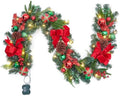 Garvee 6 Feet Christmas Garland with Lights for Mantle, Red Green by Garvee