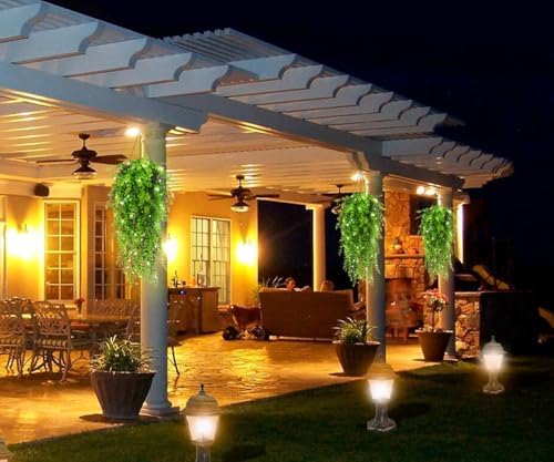 RECUTMS Hanging Plants Outdoor UV Resistant Faux Draping Green Plants 3Pack - Image 6