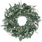 Wreaths for Front Door 26 Inch, All Season Greenery Wreath Olive Eucalyptus Leaves and White Mixed Berry for Indoor Outdoor Farmhouse Home Porch Wall Window Festival Wedding Decor - Image 2