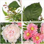 Spring Summer Wreath for Front Door with Large Peonies, Daisies for All Seasons Indoor Outdoor Use, 24" Silk Floral Wreath Spring Summer Decorations for Home, Porch, Wall, Farmhouse, Wedding Decor - Image 2
