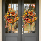 24 Inch Harvest Fall Wreaths for Front Door, Rustic Harvest Autumn Wreath - Image 6