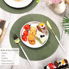 Aneco 50 Pieces Round Burlap Placemats 11.8 Inch Reusable Sage Green Table Mats Heat Resistant Natural Jute Fibers Placemats Burlap Circle Rustic Table Decorations for Dinner Holiday Farmhouse Decor - Image 4