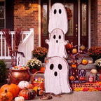 Vercraft Halloween Front Porch Decor Outdoor Wood Stacked Ghost Porch Sign - Image 2