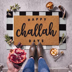 Moucuny 2 Pcs Happy Challah Days Doormat, Hanukkah Outdoor Decor, Non-Slip - Image 2