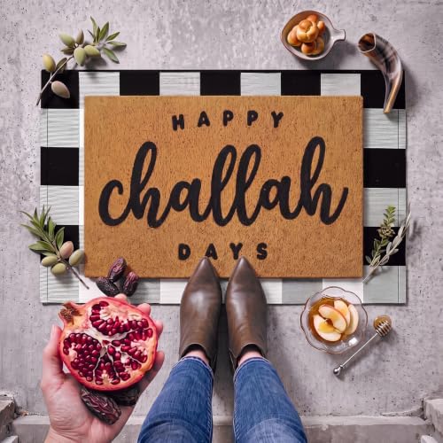 Moucuny 2 Pcs Happy Challah Days Doormat, Hanukkah Outdoor Decor, Non-Slip - Image 2