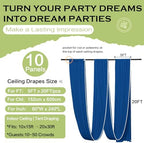 10 Panels 5ft(W) x 20ft(H) Royal Blue Ceiling Drapes for Wedding Parties - Image 6