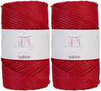 Makromecity Sparkle 2 Skeins of Polypropylene Macrame Cord 3mm x 131 Yards (394 feet) Premium Polyester Macrame Cord for Macrame Art & Crafts for Wall Hangings, Bags, Underplate, Rug by Makromecity