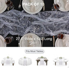 Snowkingdom 10 Pcs 10 FT Silver Table Runners, Sheer Chiffon Gauze Cheesecloth Runner, Sequin Glitter Silver Party Table Decoration Centerpieces for Wedding Christmas Birthday Bridal Baby Shower - Image 2