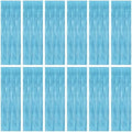 12 Pack Party Decorations, 3.28 FT x 7.05 FT Sky Blue Curtains, Metallic Party Streamers Photo Booth Backdrop Foil Fringe Curtains, Light Blue Winter Wonderland Backdrop Birthday Decor by ZATAYE