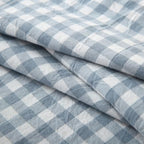 Silnuo Light Blue Plaid Gingham Ruffle Pillow Shams King Size Set of 2 - Image 7