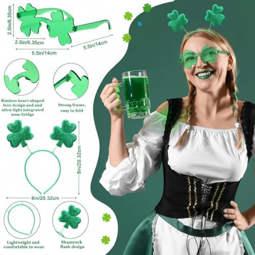 Crowye 100 Pcs St. Patrick's Day Accessories Bulk (Four Leaf Clover) - Image 2