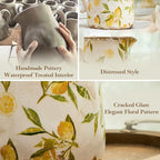 Vintage Lemon Ceramic Vase with Handle, Retro Ice Glazed Crack Farmhouse Pitcher Vase for Home Decor, Living Room, Shelf, Office, Rustic Table Centerpiece 7 Inch - Image 4
