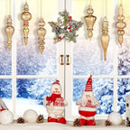Soaoo 6 Pcs 6.3 in Rose Gold Mercury Glass Finial Christmas Ornaments - Image 4