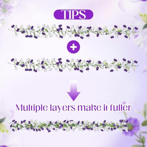 6 Pcs 6 ft Artificial Morning Glory Flower Vine Garland Decor - Image 4