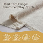 KINGSTONE 14 x 120 Inches Frayed Edge Table Runner, 270G Heavyweight Sand Washed Slub Texture Cotton Linen for Modern Farmhouse, Rustic Home Decorations Dining Room Wedding Boho Decor, Natural - Image 7