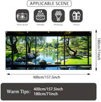 Japanese Garden Garage Door Banner 6 x 13 FT, Zen Garden Pond Garage Door Cover, Scenic Pine Tree Nature Landscape Outdoor Garage Door Decorations, Asian Garden Backdrop for Home Decor(Landscape painting) - Image 6
