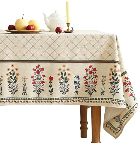 ISAENNE Designer French Elegant Rectangular Tablecloth,71"x55" by Isaennehomedecoration