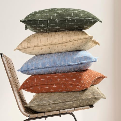 ZWJD Pillow Covers 22x22 Set of 2 Soft Polyester Textured Pillow Covers with Stylish Flange Edge Cozy Farmhouse Throw Pillows for Couch Bed Sofa Living Room - Image 5