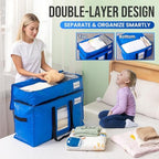 TAILI 2 Tier Moving Bags,4 Blue Silver Storage Bags with Visible Window - Image 3