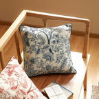 ISAENNE Designer Linen Square Throw Pillow Cover,Set of 2,18"x18"-Ruyi B - Image 2