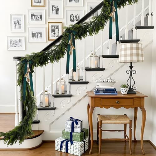 N&T NIETING 6FT Christmas Norfolk Pine Garland Real Touch Pine Artificial Faux Greenery Garlands Winter Christmas Garland for Table Mantle Fireplace Holiday Indoor Outdoor Xmas Decorations (6 Pcs) - Image 4