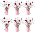 TORONTOKYO Valentines Day Decor, 6 Pack Valentine's Day Artificial Potted Plant Heart Shaped Valentines Day Picks with Berries Metal Pot for Home Office Table Centerpiece Decor by TORONTOKYO