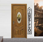 64x8 Inch Rustic Farmhouse Style Vertical Welcome Sign for Front Porch - Wood Plank Set, Charming "Oh Hello" Message, Fits Indoor & Outdoor Areas - Image 4