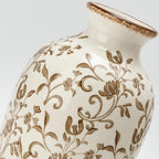 9.84 Inch Vintage Brown Chinoiserie Floral Vase, Antique Rustic Ceramic Vase for Home Decor, Living Room, Bookshelf, Office, Entryway, Garden, Chinoiserie Decor, Tuscan Decor - Image 3