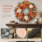 24'' Fall Wreaths for Front Door, Thanksgiving Harvest Decor - Image 4