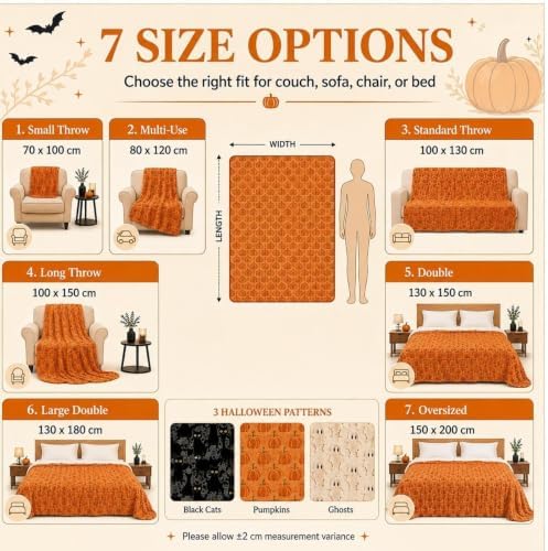 Halloween Throw Blanket Decorative Pattern for Sofa and Bedroom Fall Decor - Image 5