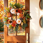 24 Inch Harvest Fall Wreaths for Front Door Outside with Sunflowers,Peony - Image 2
