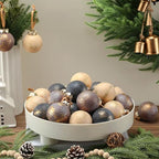 24 Pcs Neutral Christmas Ornament 2.36'' Textured Tree Decor,Copper - Image 6