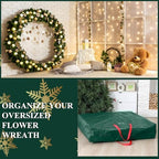 2 Pcs 48 Inch Christmas Wreath Storage Bags with Handle, Green - Image 5
