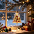 7PCS Glowing Christmas Ornaments - Mini Gold Light-Up Christmas Ball Ornaments - Christmas Tree Ornament with Warm LED Light for Tree Mantel, Holiday Scene Decoration & Gift - Image 6