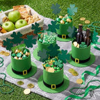 Leinuosen 10 Pack St. Patrick's Day Leprechaun Hat Candy Bucket Set 5 Inch Irish Lucky Leprechaun Hat Treat Containers Centerpiece for St. Patrick's Day Irish Favor Box Holiday Table Home Party Decor - Image 5