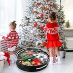 4 Pcs Christmas Wreath Storage Bag, Christmas Garland Storage Container with Clear Window, Zipper & Handle for Xmas Holiday Seasonal Wreath Garland Box(Black,36") - Image 6