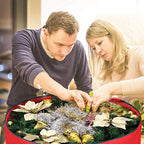 Heavy Duty Christmas Wreath Storage Bag 48" - Handles Made Of Durable 600D Oxford Polyester Material Storage Bag Extra Large 48” Holiday Wreaths Container (Red) - Image 6